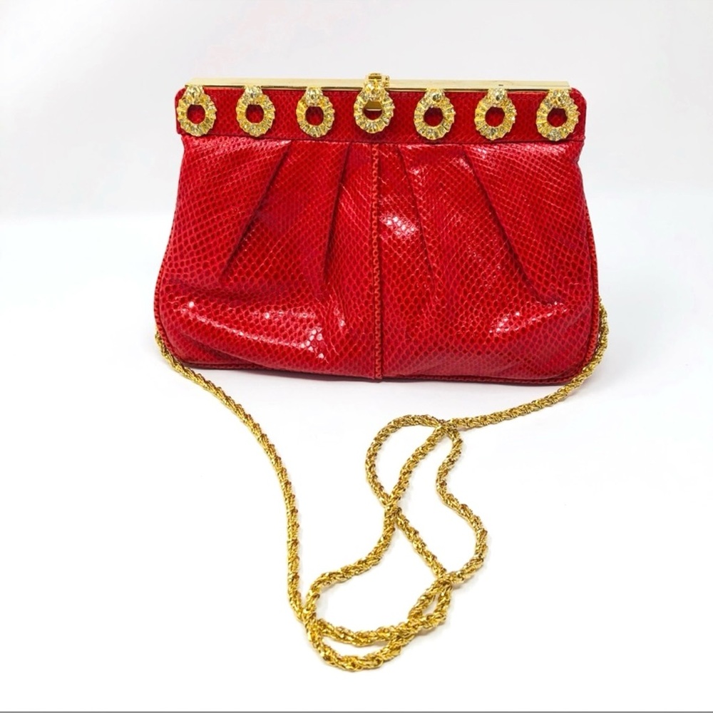 CARLO FIORI Italy vintage snakeskin evening bag/clutch